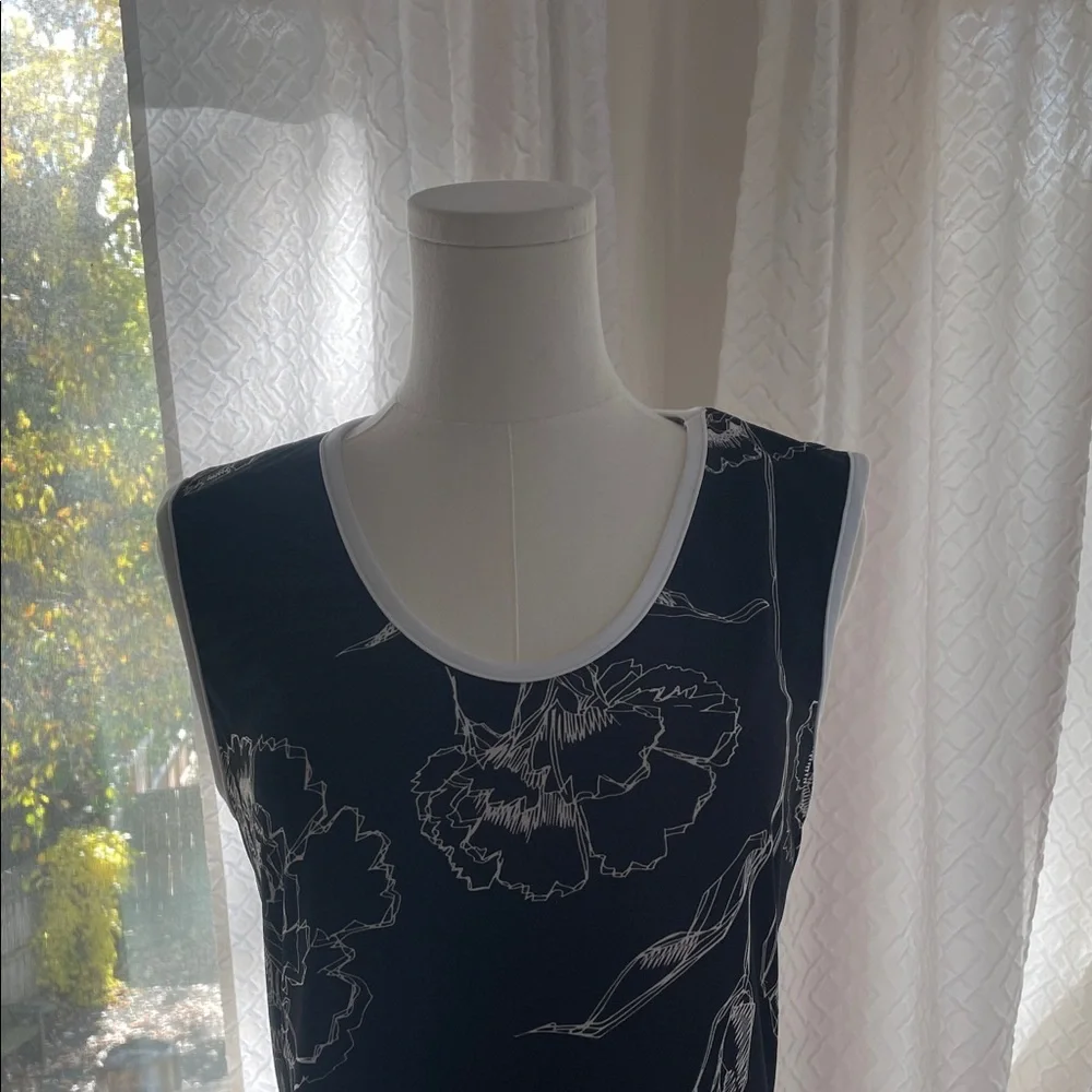 Kollontai Canada Elegant Black and White Floral Dress Medium EUC Flapper